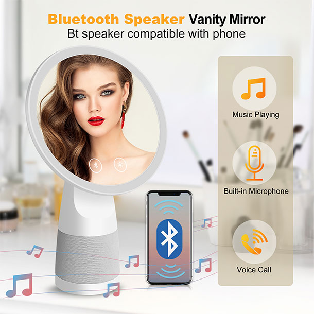 Gương trang điểm có đèn và Bluetooth